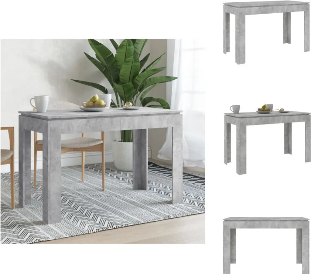 vidaXL Tavolo da Pranzo Grigio Cemento 120x60 cm - Robusto e Moderno