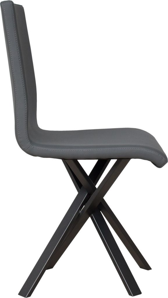 Aury Stuhl Anthrazitfarbene Beine Graues Kissen 11 (Volantis-Typ)