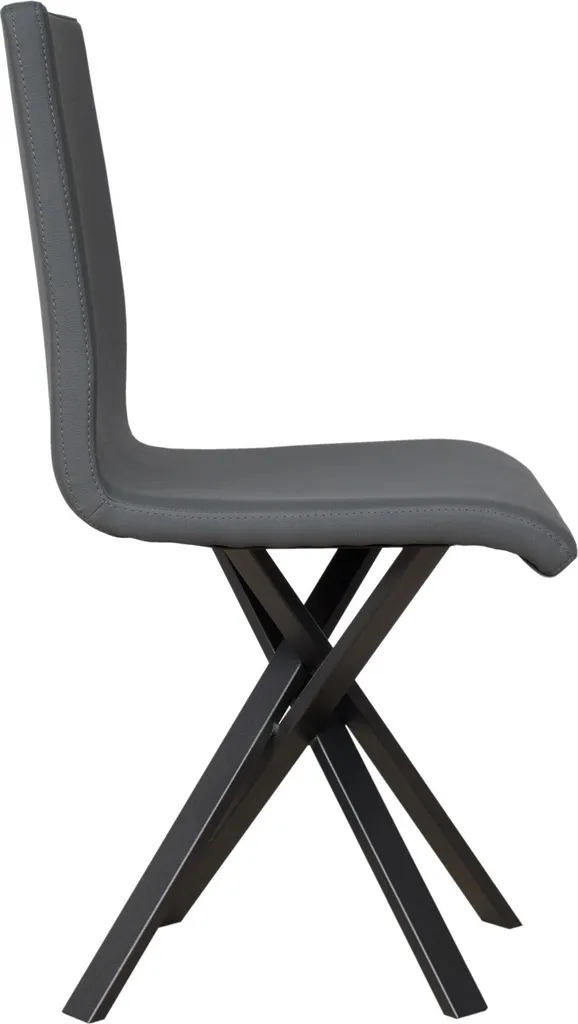 Chaise de Salle à Manger Aury Anthracite Coussin Gris 11 Type Volantis