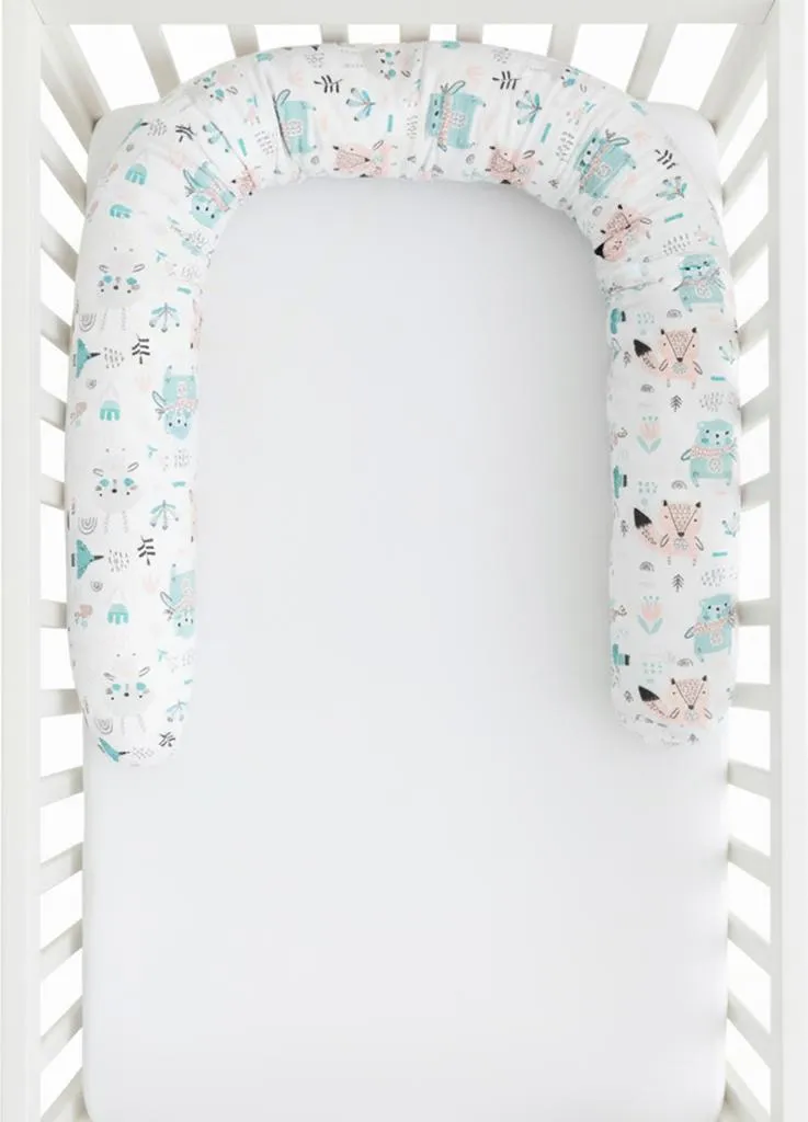 Tour de lit 200 cm Minky à picots avec coussin de maintien modulable