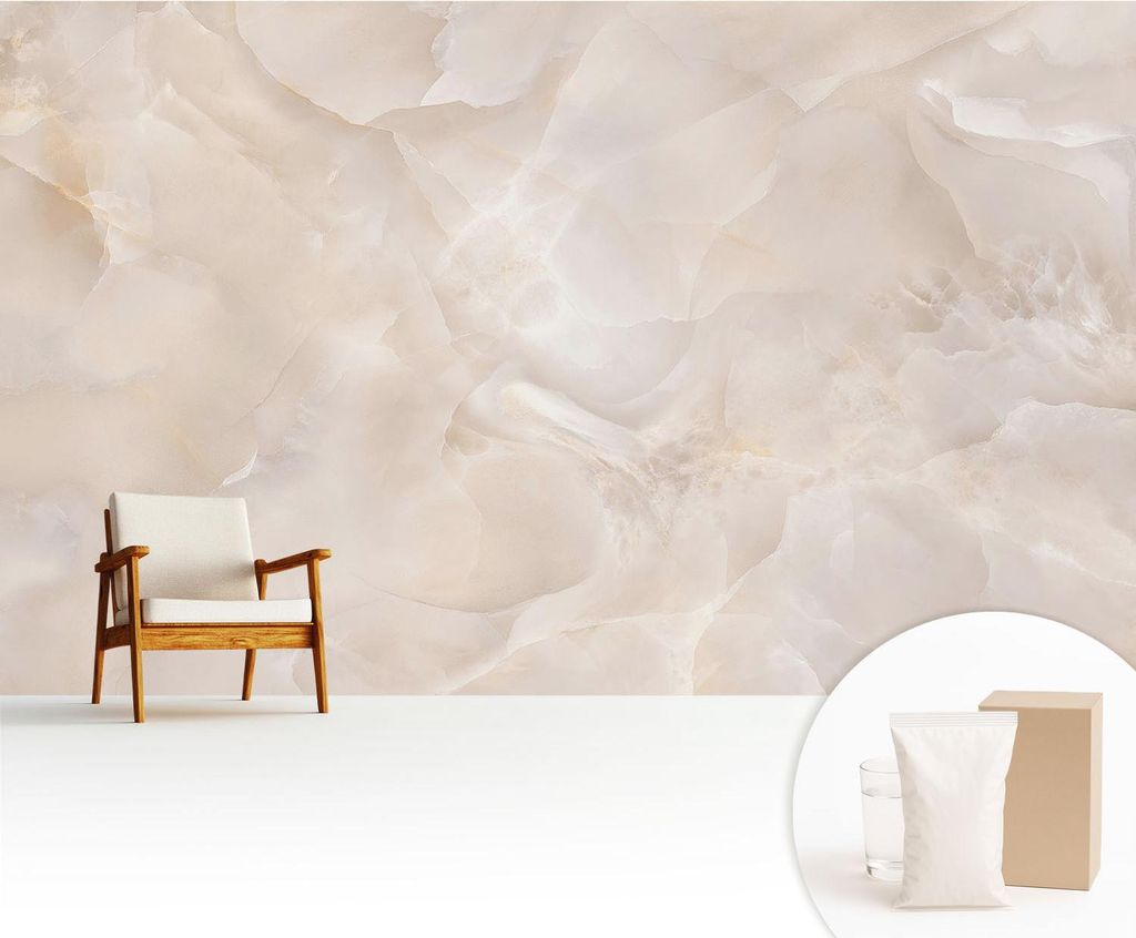 Fototapete - 416x254 cm - Tapete - Wandtapete - Wandbilder - Dekofolie - Tapete Folie - Wand - Dekoration - Wohnzimmer - Zarter Marmor