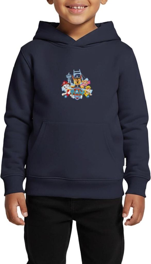 Spreadshirt Paw Patrol Logo Kinder Premium Hoodie, 158/164 (12 Jahre), Navy