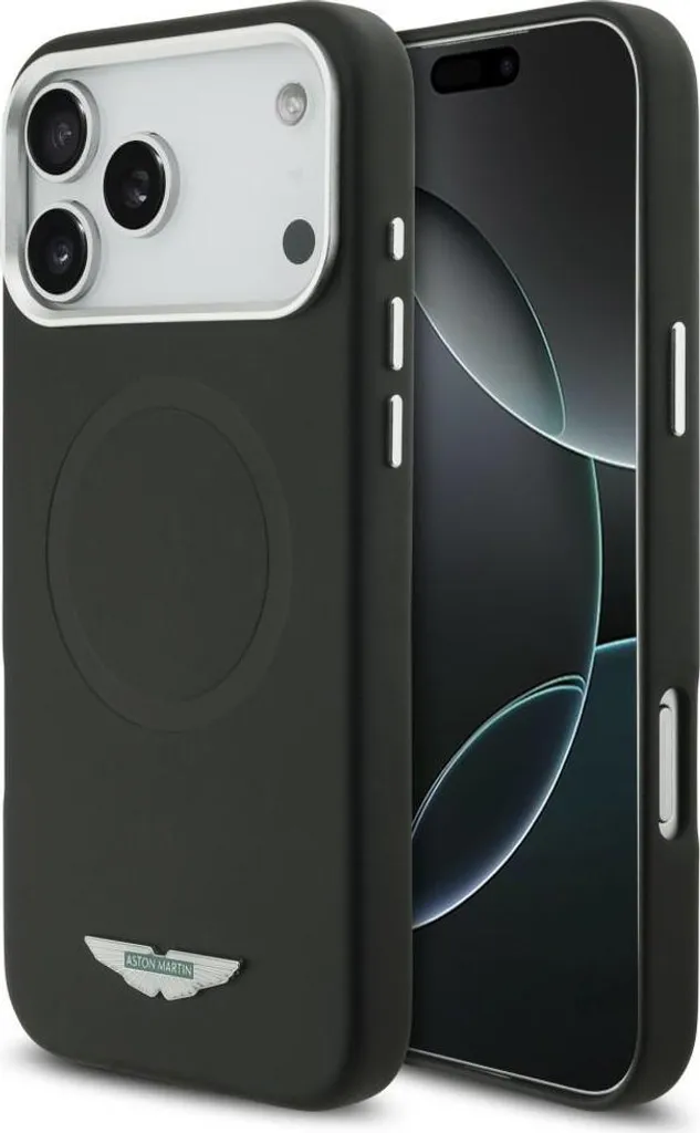Custodia iPhone 17 Pro Max Nera Aston Martin MagSafe con Logo