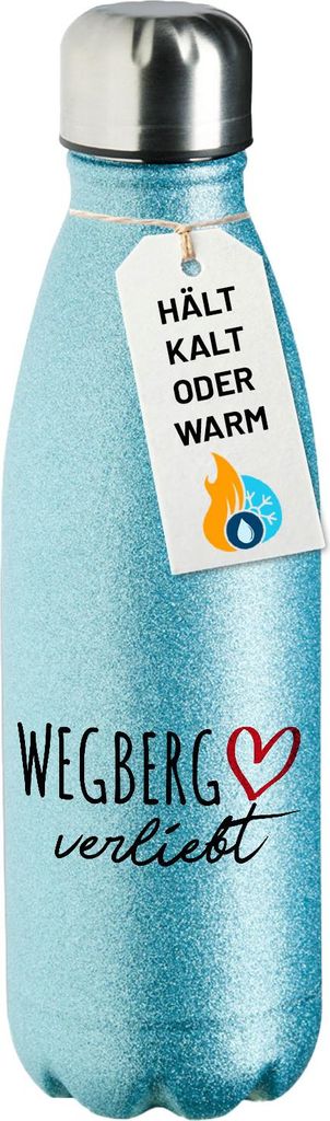 Huuraa Trinkflasche Wegberg verliebt 500ml Blue Edelstahl Wasserflasche Trinkflasche Geschenkidee