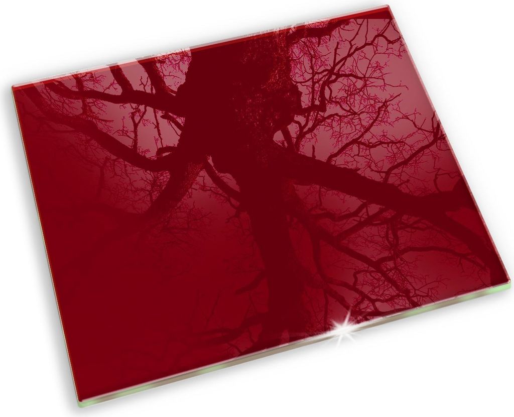 Grabkerze Untersetzer Glastafel Gummifüße Motiv - 60x52 cm - Burgund