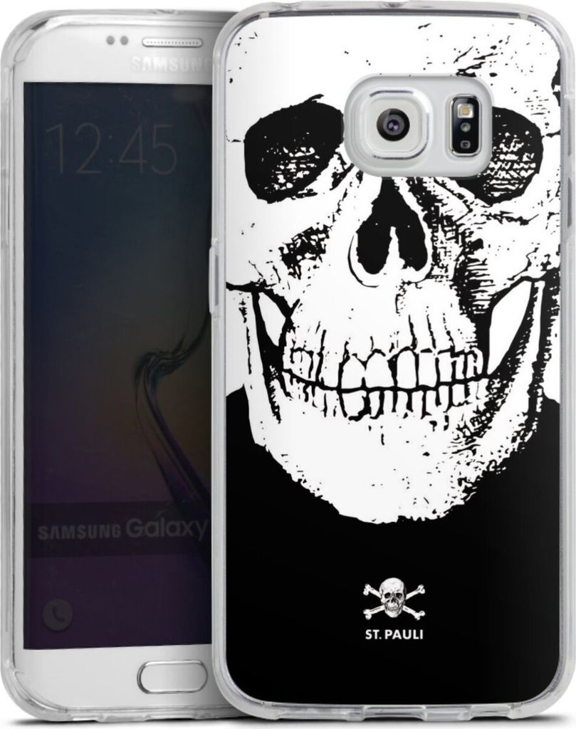 DeinDesign Handyhülle für Samsung Galaxy S6 Edge Silikon Hülle Case Smartphone Schutzhülle FC St. Pauli Offizielles Lizenzprodukt Totenkopf