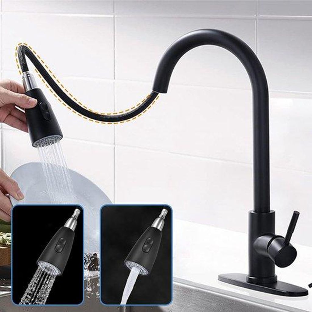 Badkamer- und Küchenarmatur, schwarze Küchenarmatur, u. s. Küchenarmatur