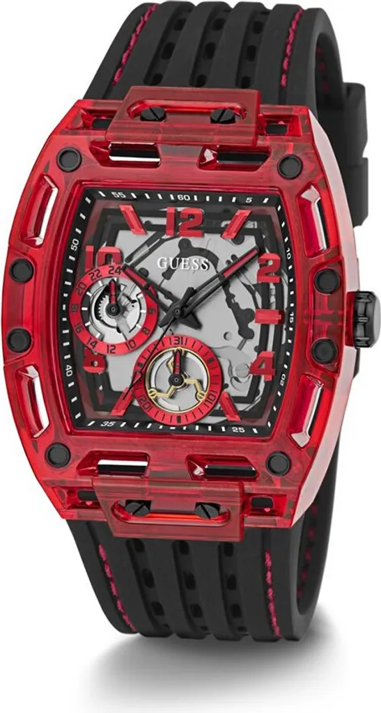 Guess Phoenix Montre Homme Squelette au Cadran Noir et Finition Argentée - 4