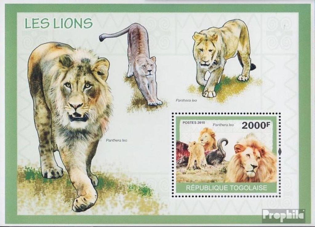 Briefmarken Togo 2010 Mi Block505 (kompl.Ausg.) postfrisch Löwe