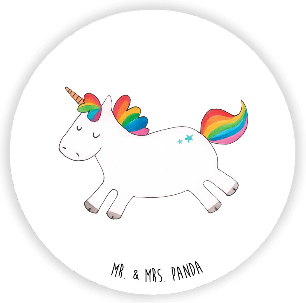 Mr. & Mrs. Panda magnet Einhorn Happy - Weiß - Geschenk, Unicorn, glücklich, Kühlschrankmagnet, Einhörner, pinnwand, Kühlschrank, Freude, Lach...