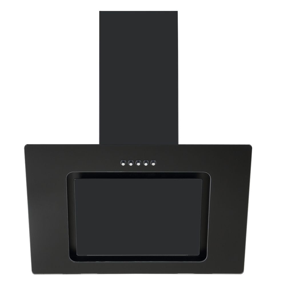 HEINRICHS Dunstabzugshaube 60 cm, Schwarz Glas & lackierter Korpus, LED 2x2W, 5 Funktionstasten, 3 Abluftstärken, Aluminium-Filter,