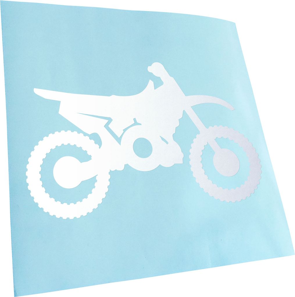 Kiwistar - Autoaufkleber - Motocross Bike - Mattweiss - 30x19cm - Aufkleber für Auto, Laptop, Fahrrad, LKW, Motorrad mehrfarbig JDM Decal Racing