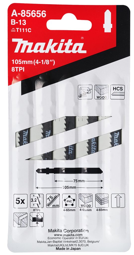 Makita A-85656, Hoogwaardig koolstofstaal, 7 cm, 5 stuks Productafbeelding 