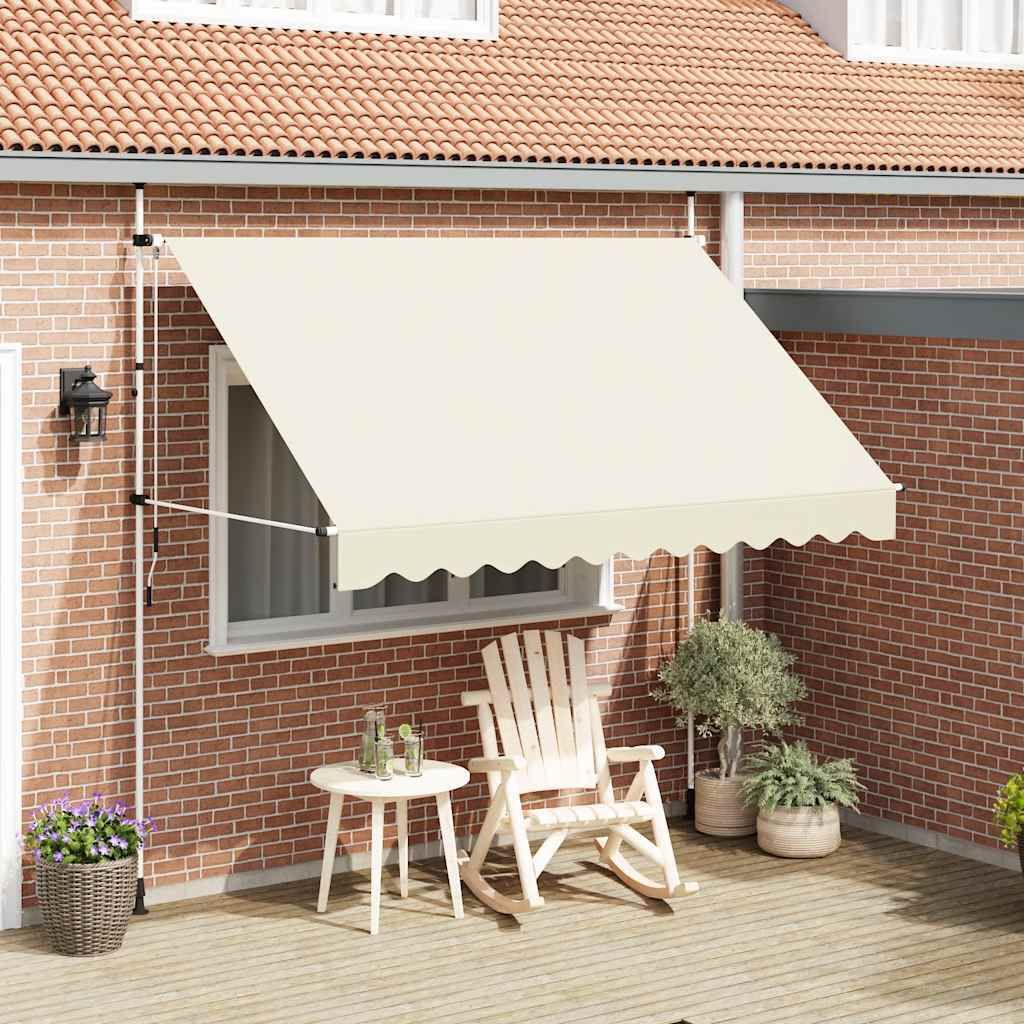 vidaXL ručne ovládaná markíza 300 cm krémovo biela Obrázok produktu 
