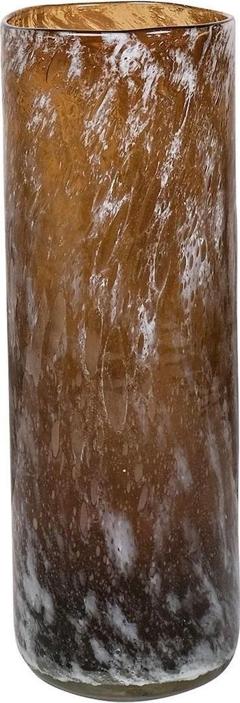 INNA-Glas Glasvase PEPA, marmoriert, orange-braun-weiß-klar, 35 cm, Ø 12 cm - Moderne Design Vase