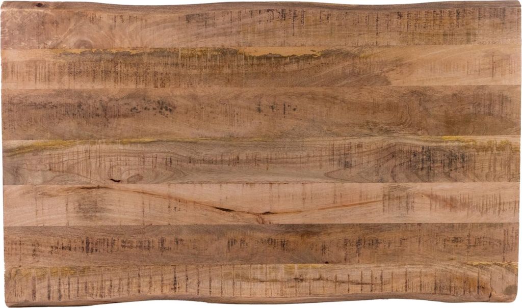 Holzplatte 100x60 cm Emilia, Tischplatte aus Mangoholz massiv + raue Oberfläche, Baumkanten-Platte für Heimwerker, geeignet für Arbeitsplatten, ...