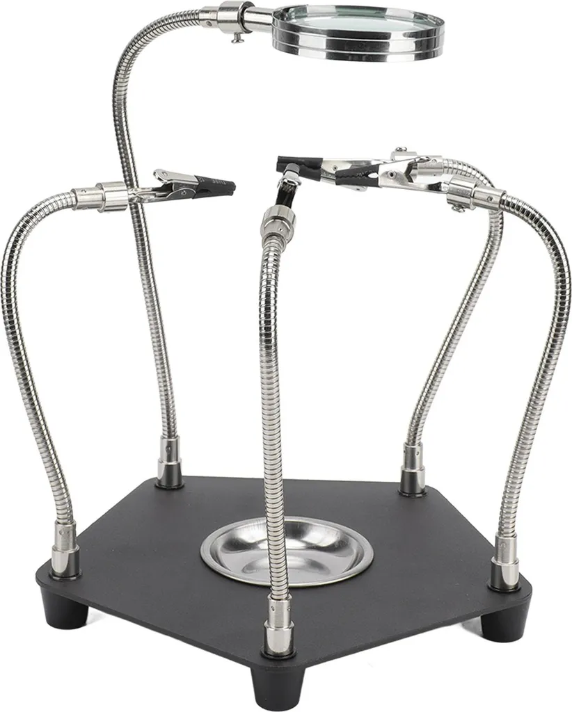 Aide au soudage articulée avec loupe 2 LED et support fer modulable