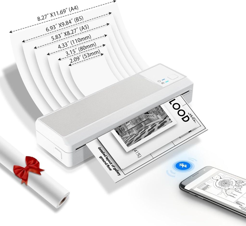 Imprimante mobile thermique Vretti P83 A4, compatible avec Image du produit 