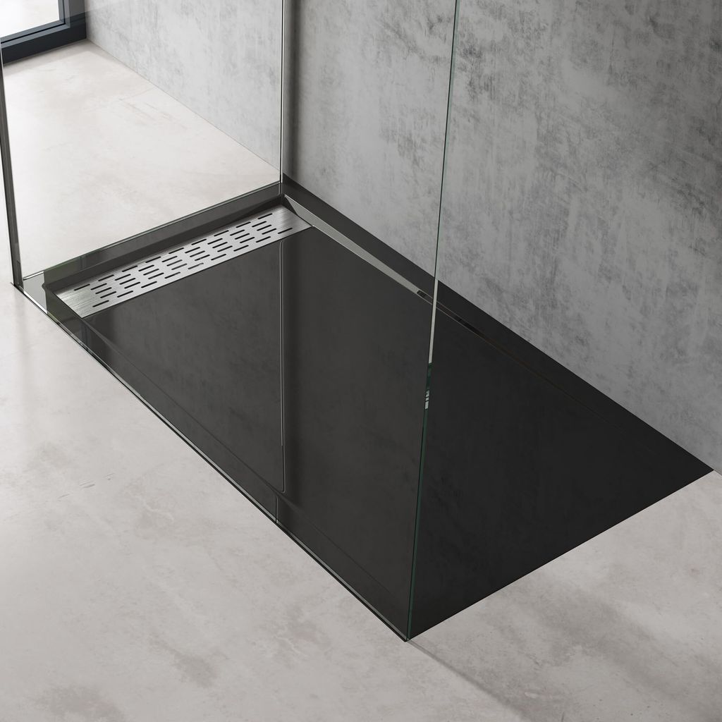 doporro Receveur de Douche Noir Bac à Douche Extra Plat Image du produit 