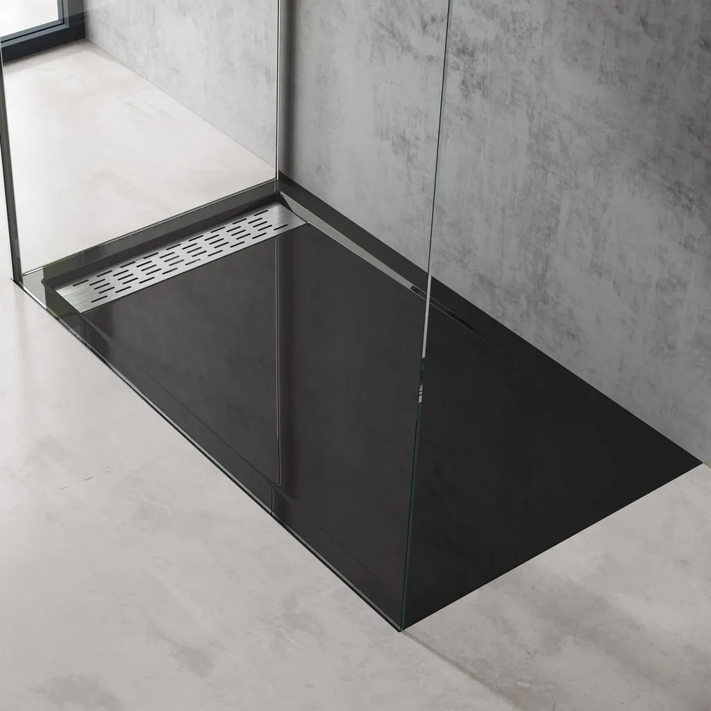 Doporro Xetro04 Receveur de Douche Noir 90x90x5cm Carré en Acrylique