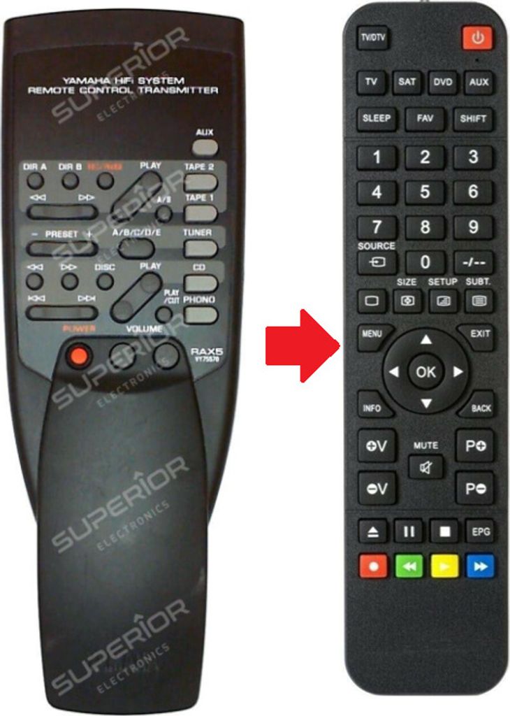 Ersatz Fernbedienung Yamaha AX-492 | AX-550 | AX-570 | AX-590