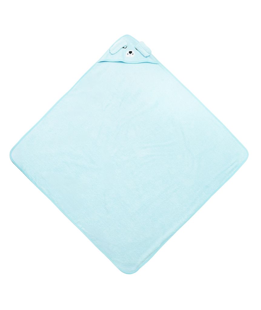 Sensillo - Baby-Handtuch mit Kapuze 100x100cm, Baby-Bademantel, Hund - Blau