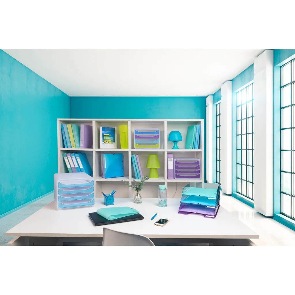 Organiseur de bureau A4 Linicolor bleu royal pour trier vos documents - 6u - 7