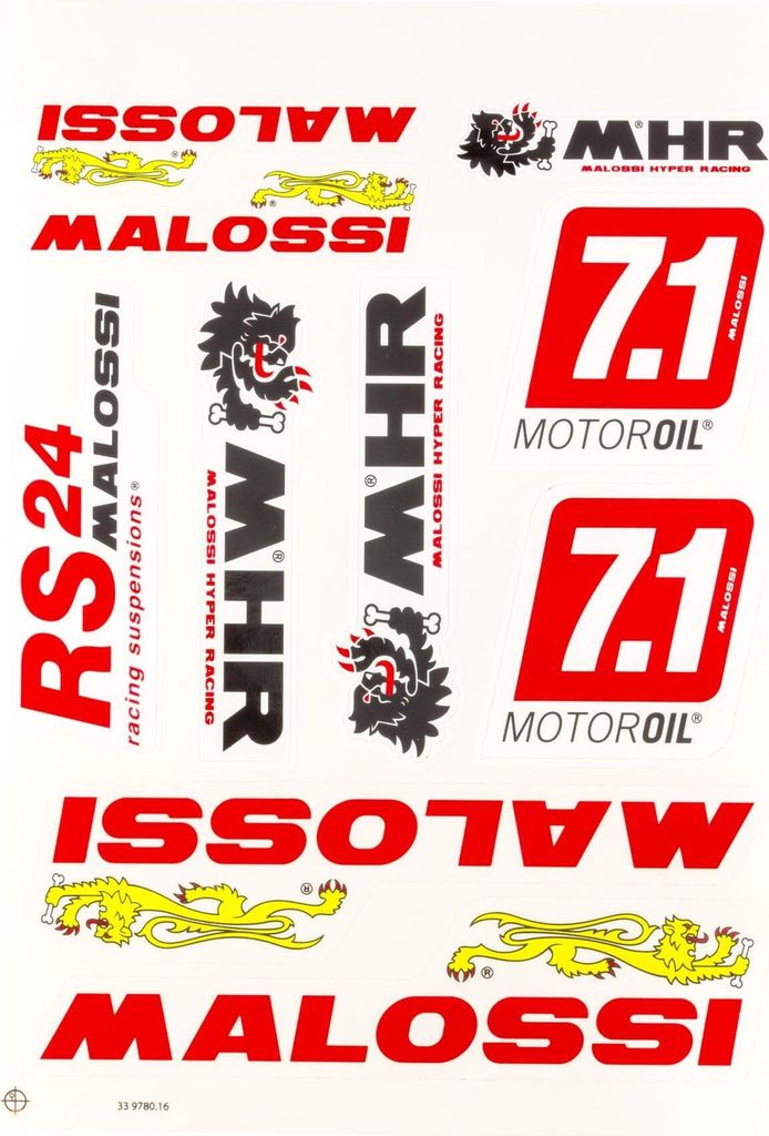 Malossi Aufkleber Satz Set Sticker Nachbildung DIN-A3, 1 Produktbild 