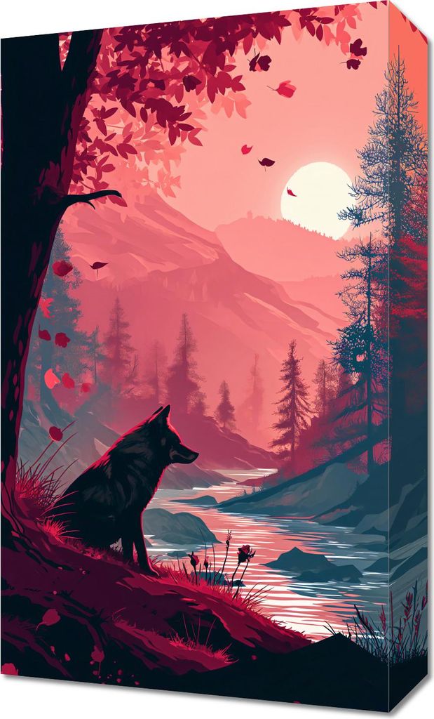 Bild 30x50cm Wolf Am Waldrand