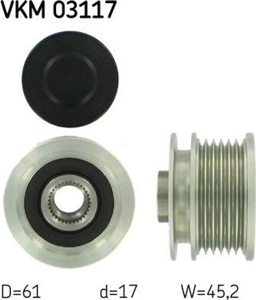Roue libre alternateur SKF qualité origine pour Audi A4 8E et VW Passat 3B