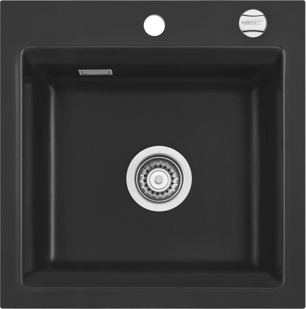KeraDomo Spüle KARA 51 in NIGRA mit Excenterbetätigung / ab Produktbild 