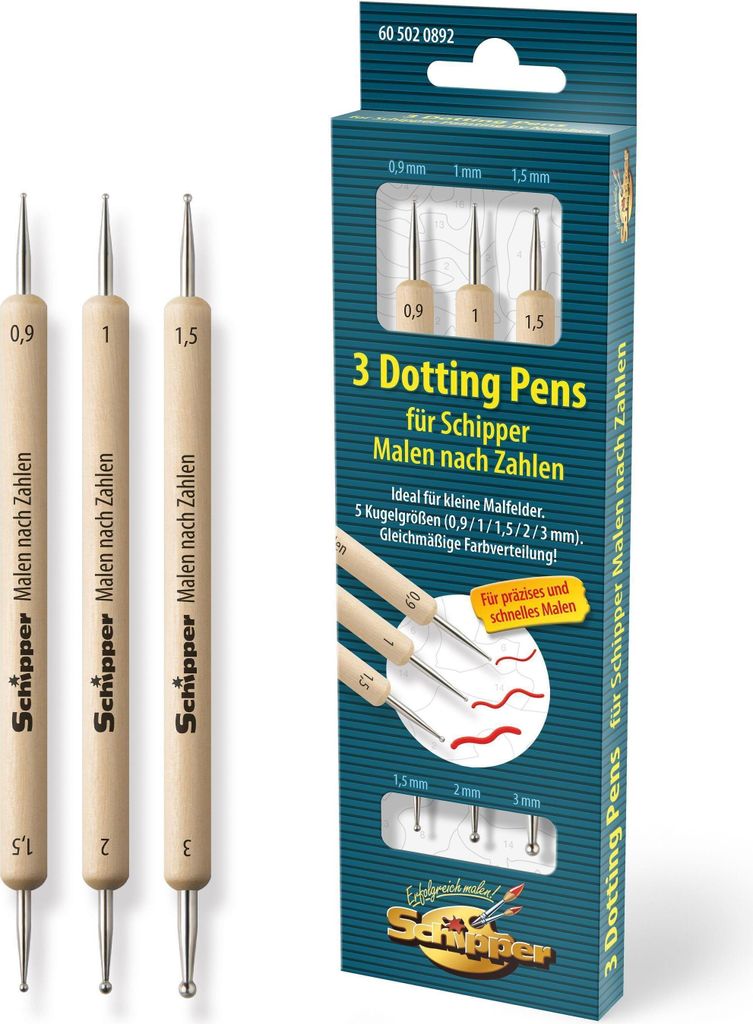Schipper 605020892 Malen nach Zahlen - 3 Dotting Pen´s Produktbild