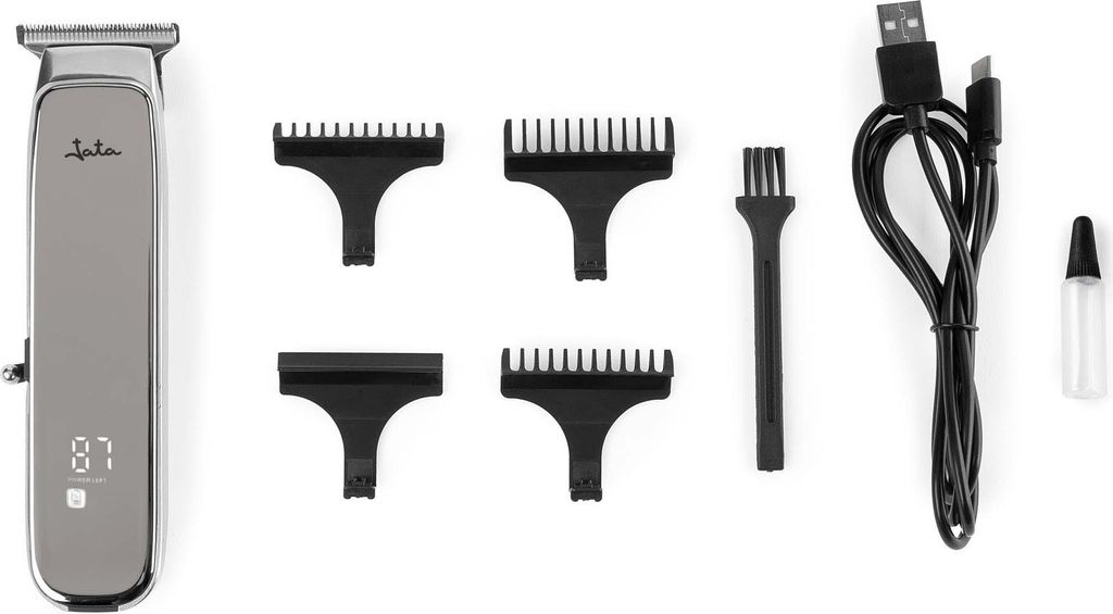 JATA JBCP3315 Men's Hair Clipper and Shaver with 3 Cutting Guides 1-2-3mm Lithium Battery - 80 Minute Life with Accessories