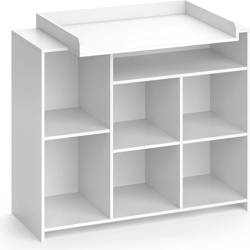 Table à langer commode blanche avec rangements pliants Vicco Oskar
