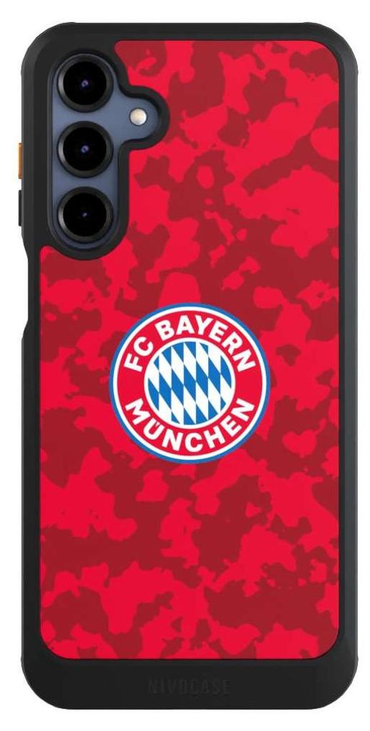NIVOCASE Hülle für Samsung Galaxy A16 5G Handyhülle NIVOcore Case Schwarz FC Bayern München Camouflage FCB