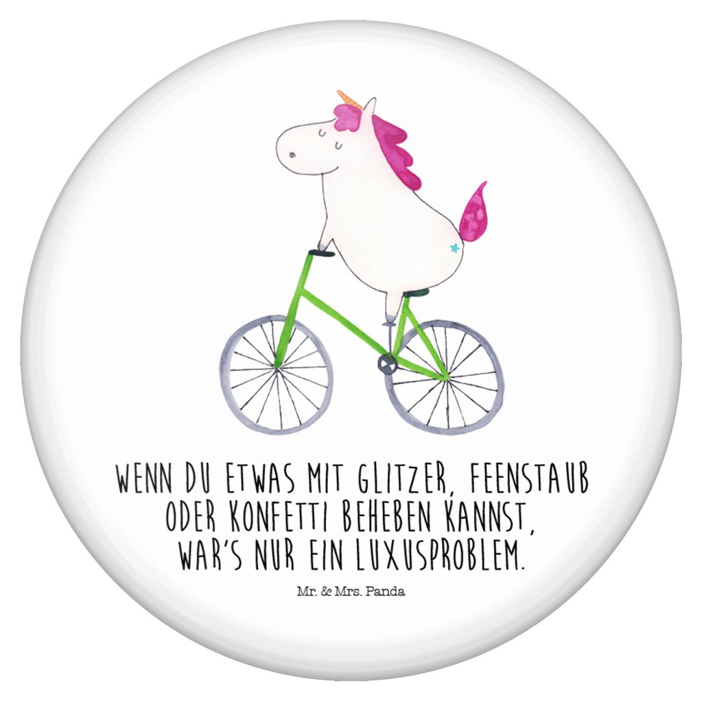 Mr. & Mrs. Panda Pin Einhorn Radfahrer - Weiß - Geschenk, Konfetti, Liebeskummer, Ansteck, Anstecker, Button, Radfahren, Badge, Rad, Plakette, Uni...