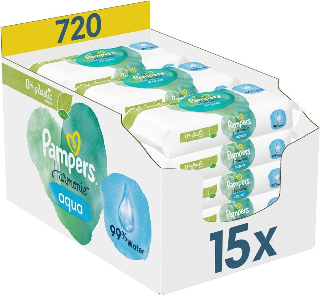 Pampers® salviette umidificate aqua Harmonie™, 720 pz. Immagine del prodotto 