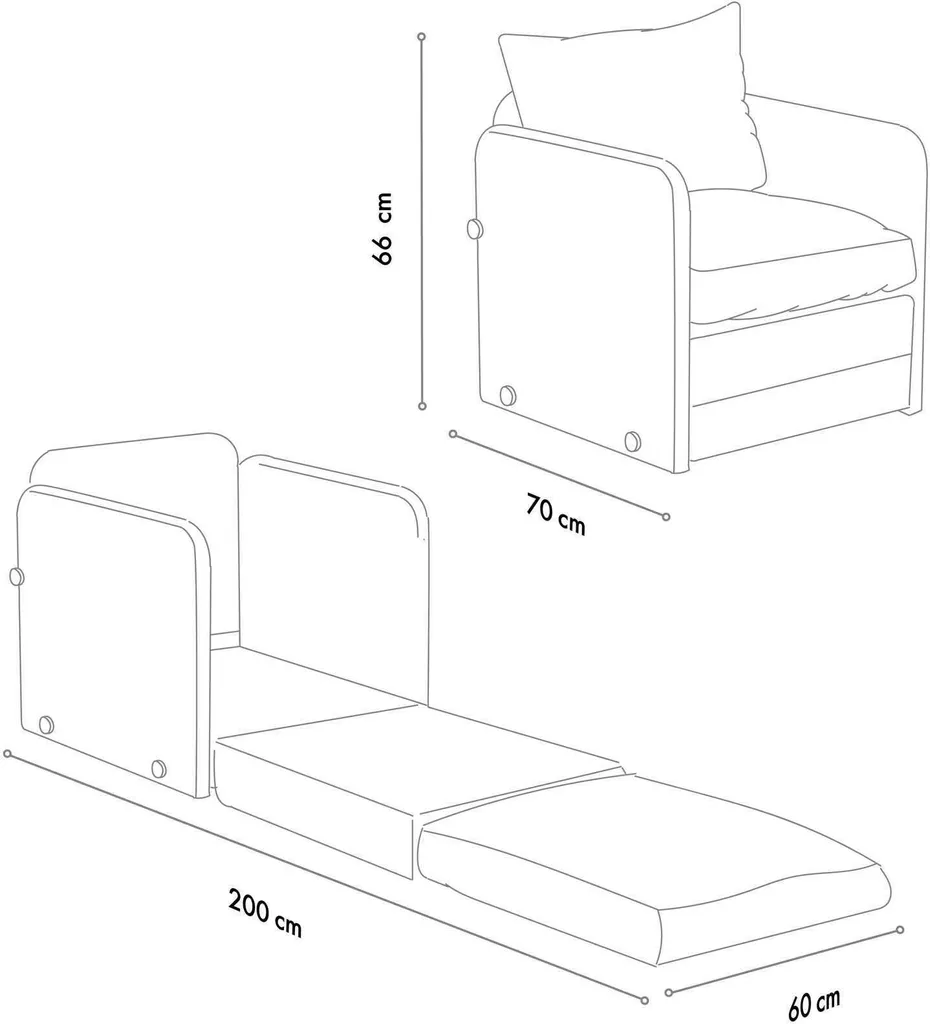 Canapé-lit compact Saga Single : solution gain de place en métal gris - 7