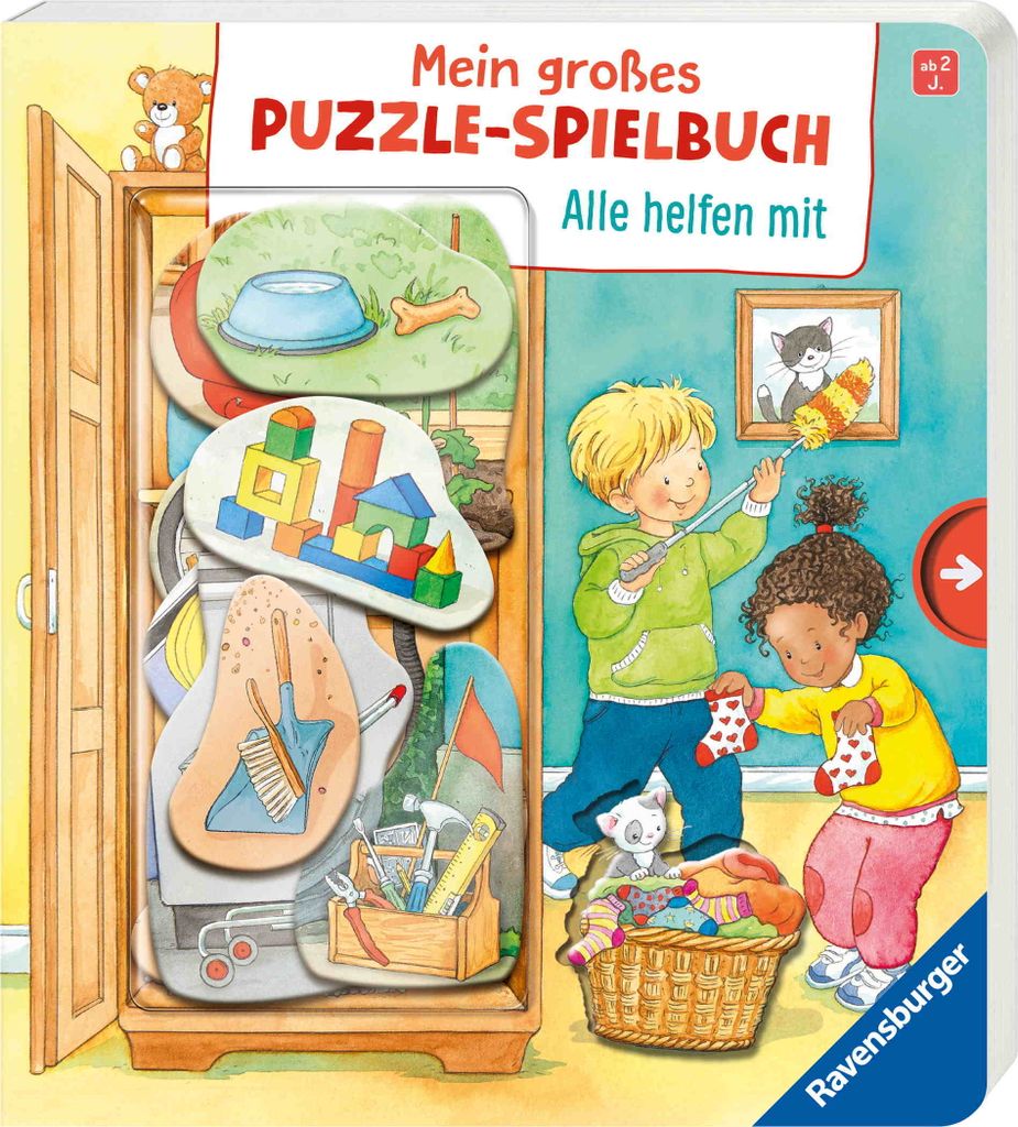 Ravensburger Buch Pappbilderbuch Mitmachen Mein großes Puzzle Spielbuch Alle helfen mit 42127
