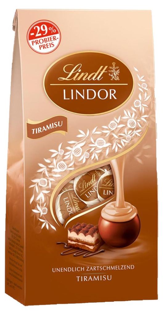 Boules Lindor Tiramisu fourrées de chocolat fondant 137g Image du produit 