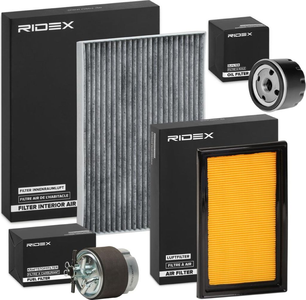 RIDEX Filterset Inspektionspaket Filtersatz für NISSAN Qashqai / Qashqai +2 I (J10, NJ10)