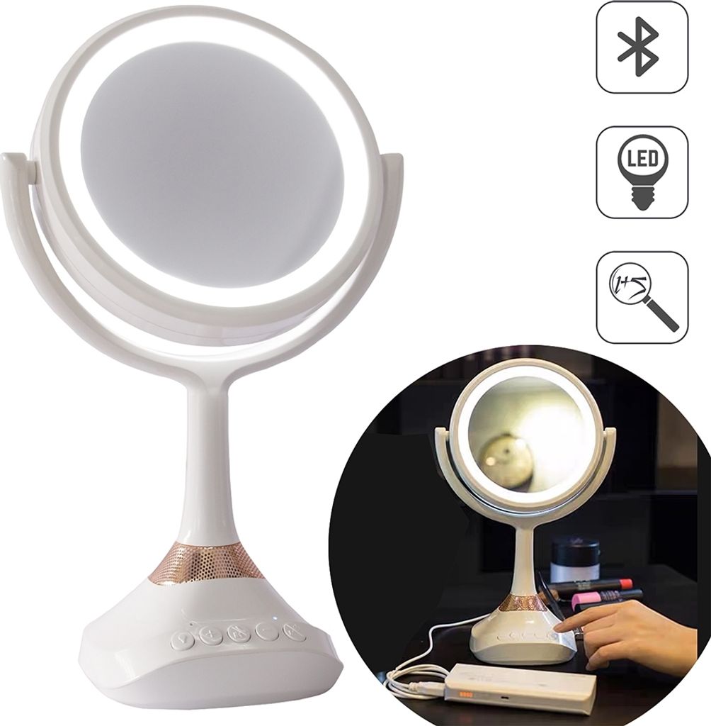 Miroir de salle de bain LED avec haut-parleur Bluetooth, Image du produit 