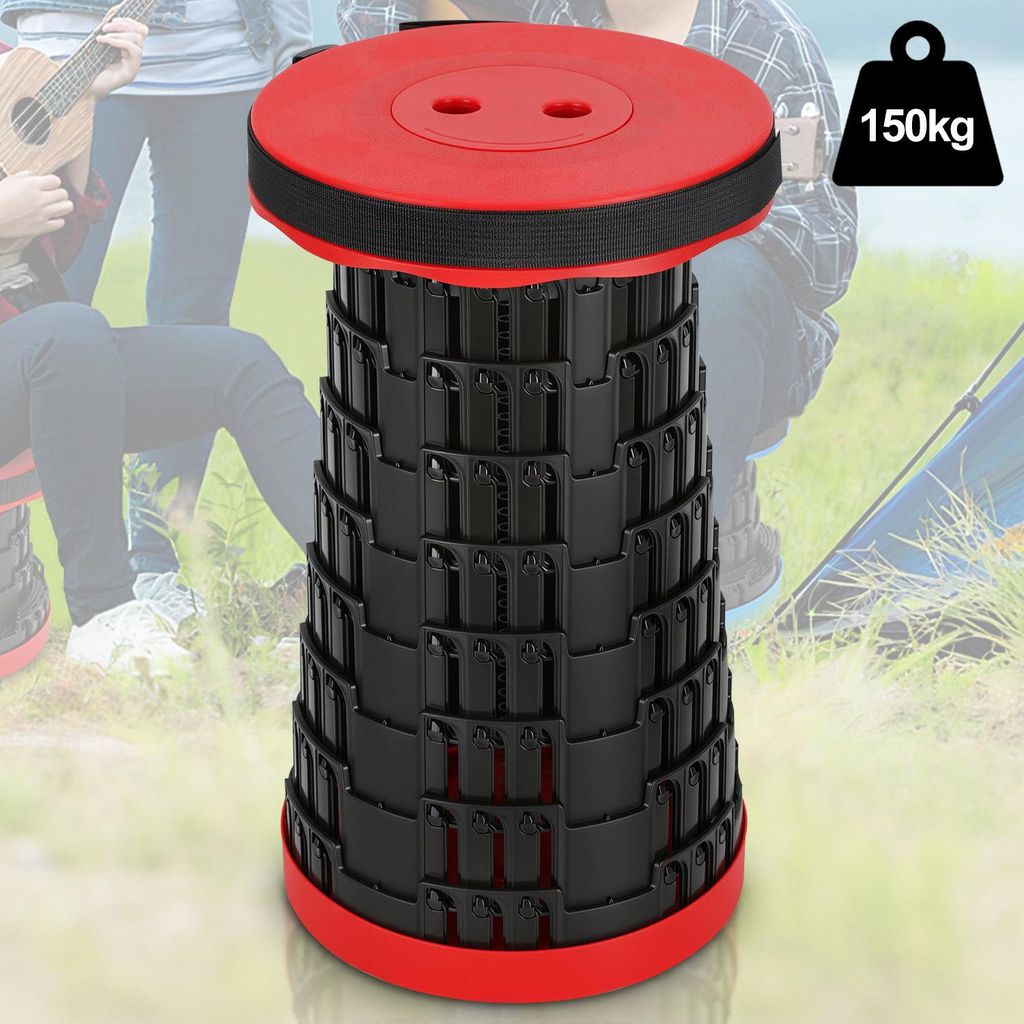 Ikodm, 2 chaises pliantes portables, rouges, tabouret Image du produit 