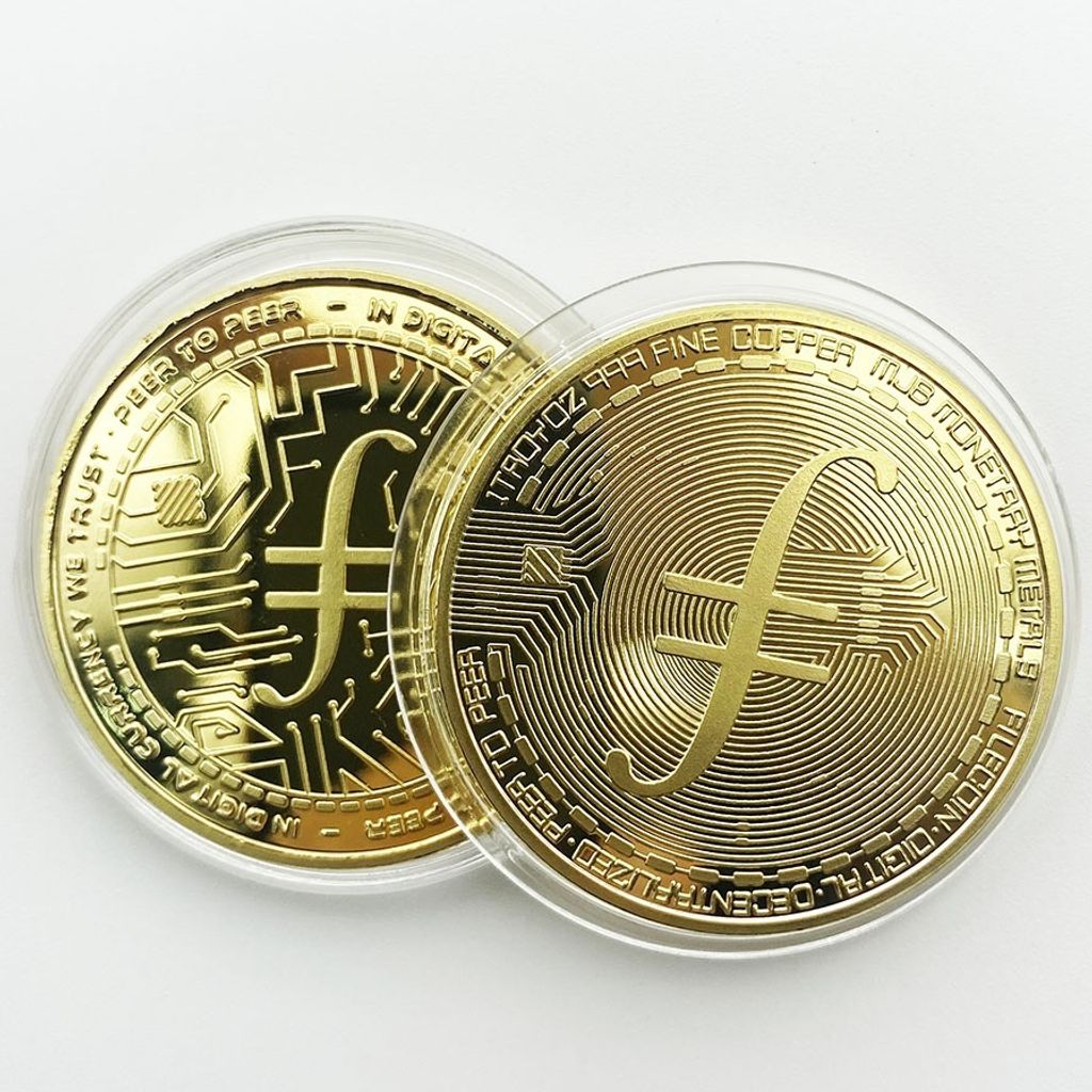 Filecoin Münze - Goldene Dekoration für Sammler KP13430