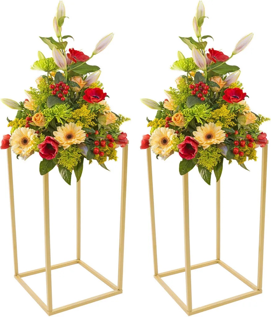 Support à fleurs vertical pour optimiser l'espace, 2 sellettes dorées