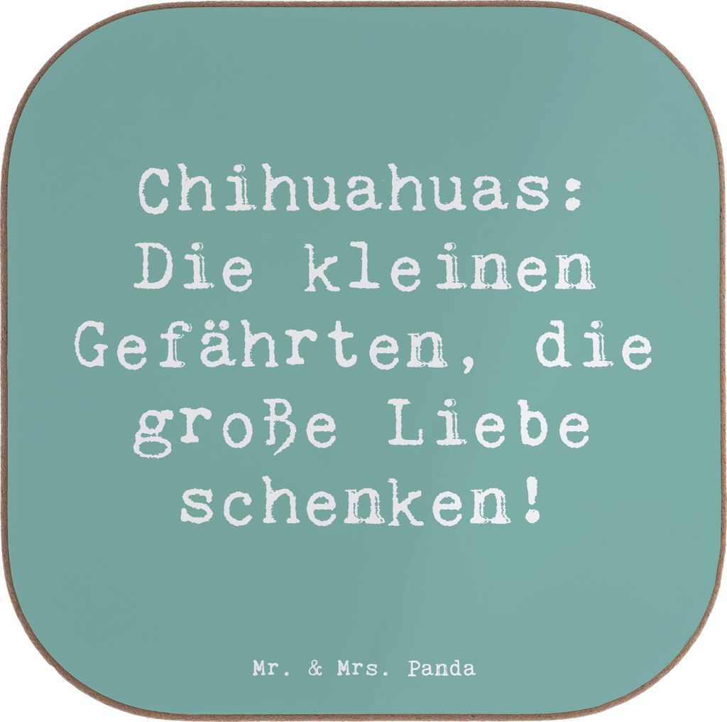 Mr. & Mrs. Panda Untersetzer für Gläser Spruch Chihuahua Liebe - Meeresbrise - Geschenk, Hunderassen, Hunderasse, Eigenschaften, gläseruntersetz...
