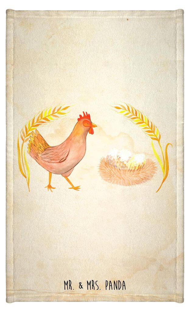 Mr. & Mrs. Panda Handtuch Huhn Stolz - Vintage - Geschenk, Frotteetuch, Frotteehandtuch, Gästetuch, Schwangerschaft, Hof, Kleines, Baumwollhandtuc...