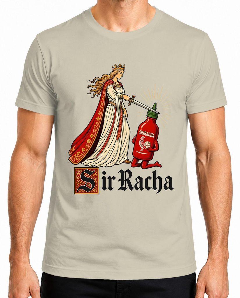 Camiseta para hombre con estampado "Sir Racha", salsa Imagen del producto 