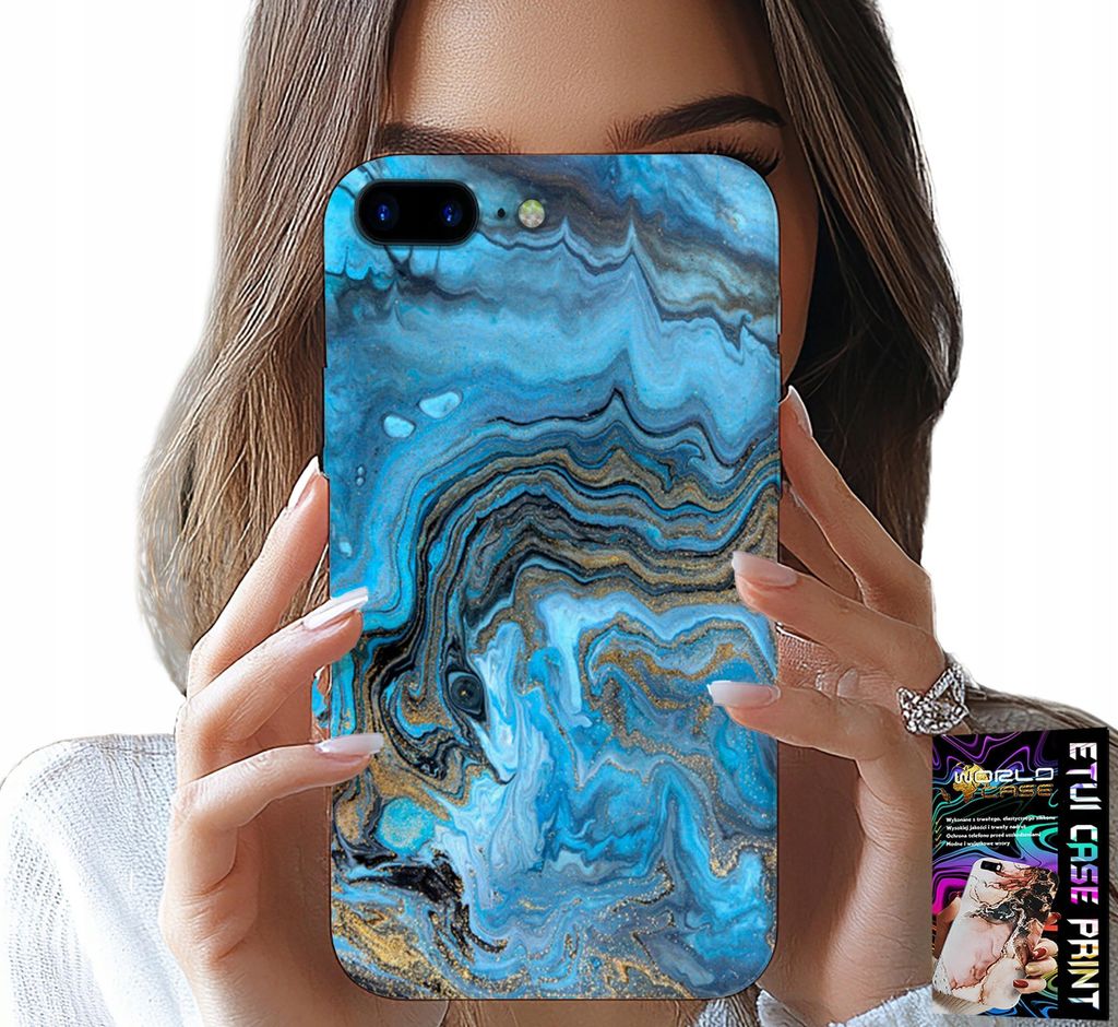 Etui Für Iphone ( 7 Plus ) - Marmoriertes Muster Etui + Folie