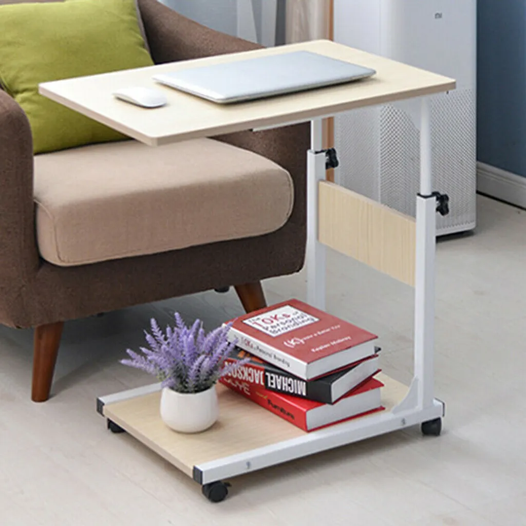 Table basse pour ordinateur portable bureau assis-debout mobile érable - 4
